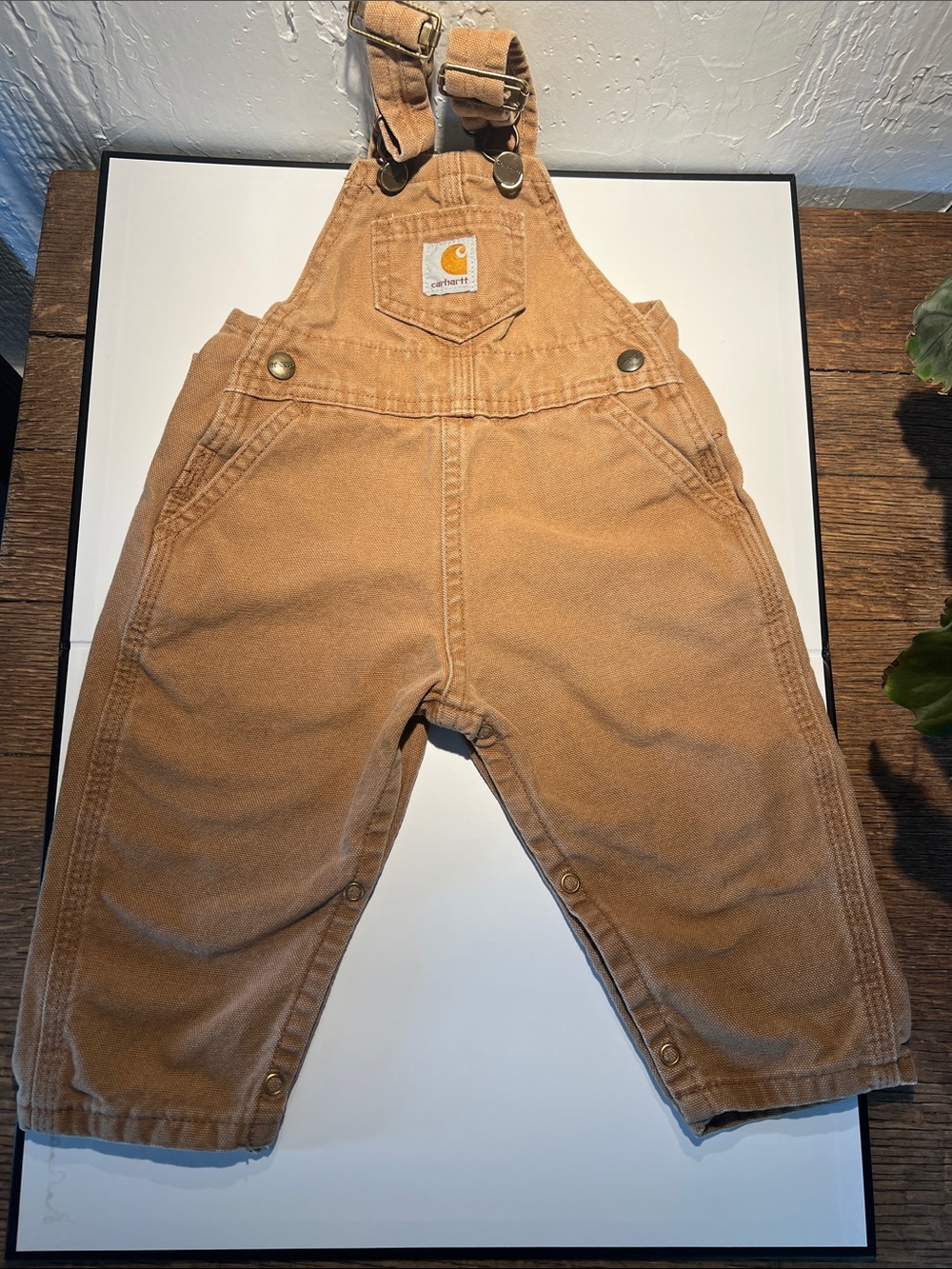 Carhartt Kids Tan Canvas Overalls